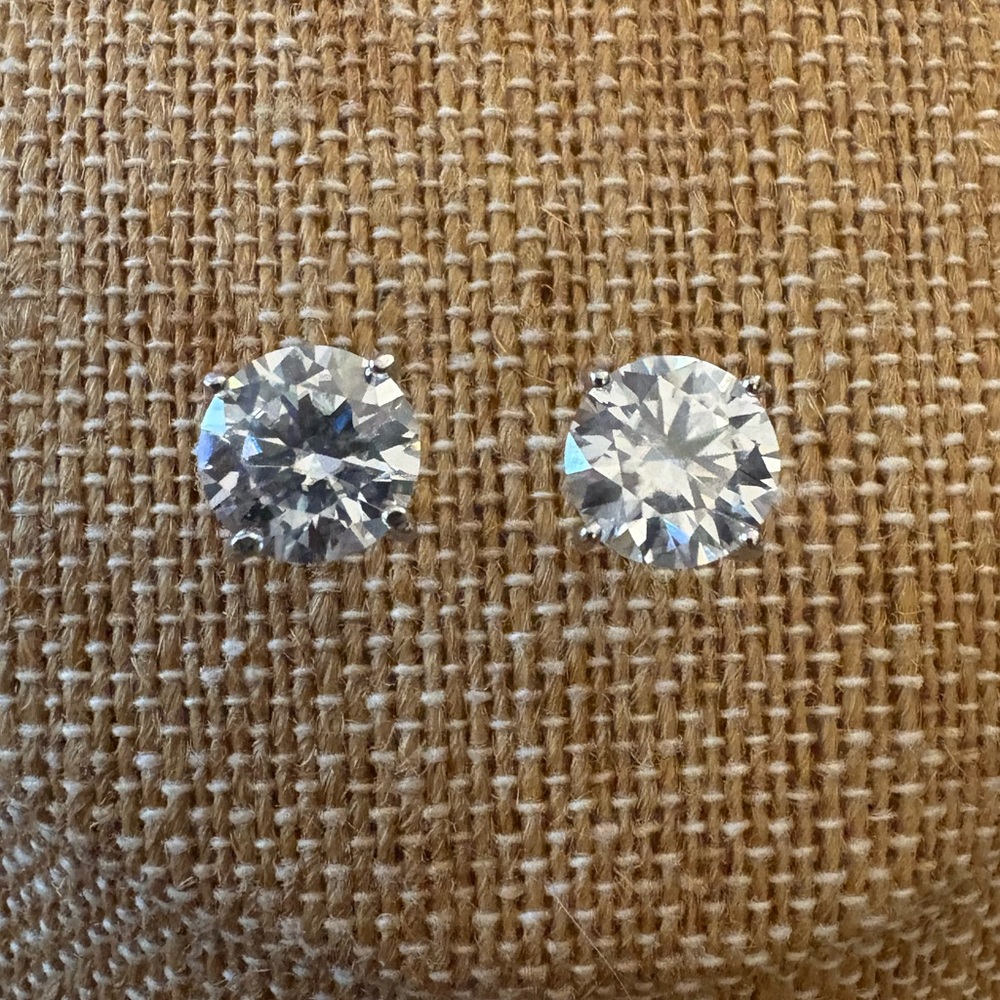 Solid Sterling Silver 2.4 Carat Moissanite Earrings. $699 retail